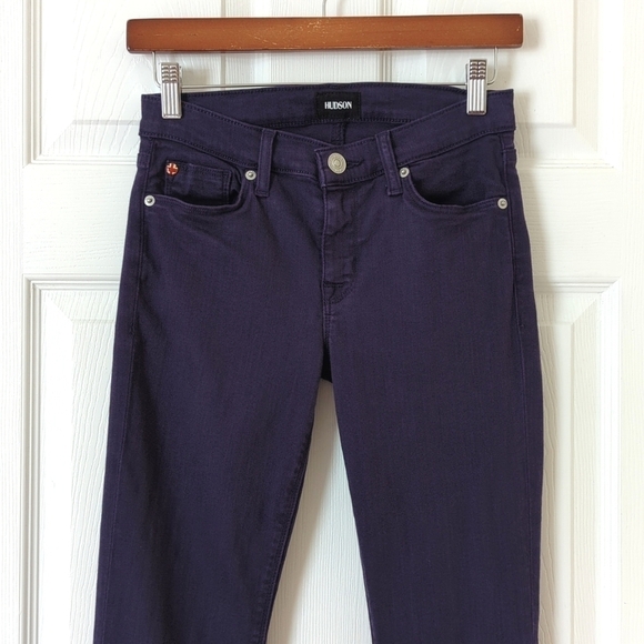 Hudson Krista Classic Mid Rise Ankle Length Super Skinny Jeans Dark Purple 26 - Picture 2 of 16